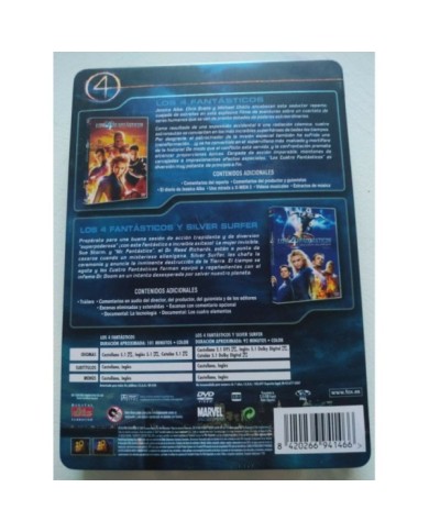 Los 4 Fantasticos + Silver Surfer Marvel Steelbook 4 x DVD Espa?ol Ingles 3T Los 4 Fantasticos + Silver Surfer Marvel Steelbook 4 x DVD Espa?ol Ingles 3T