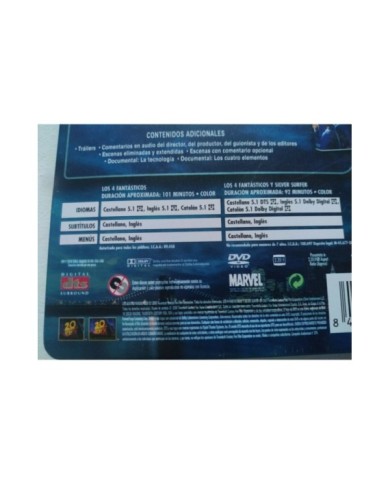 Los 4 Fantasticos + Silver Surfer Marvel Steelbook 4 x DVD Espa?ol Ingles 3T Los 4 Fantasticos + Silver Surfer Marvel Steelbook 4 x DVD Espa?ol Ingles 3T