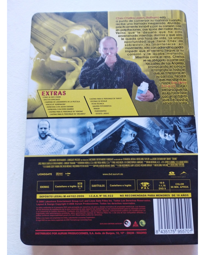 Crank Veneno en la Sangre Jason Statham Steelbook - DVD Espa?ol Ingles Am