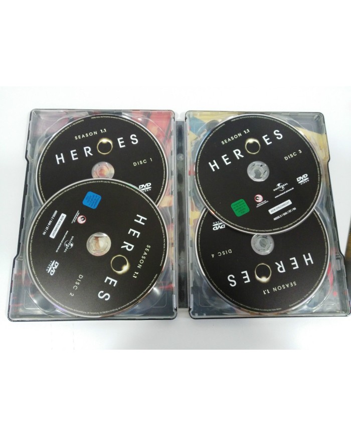 HEROES TV SERIES SEASON 1.1 + 1.2 - 7 DVD STEELBOOK + EXTRAS ENGLISH DEUTSCH