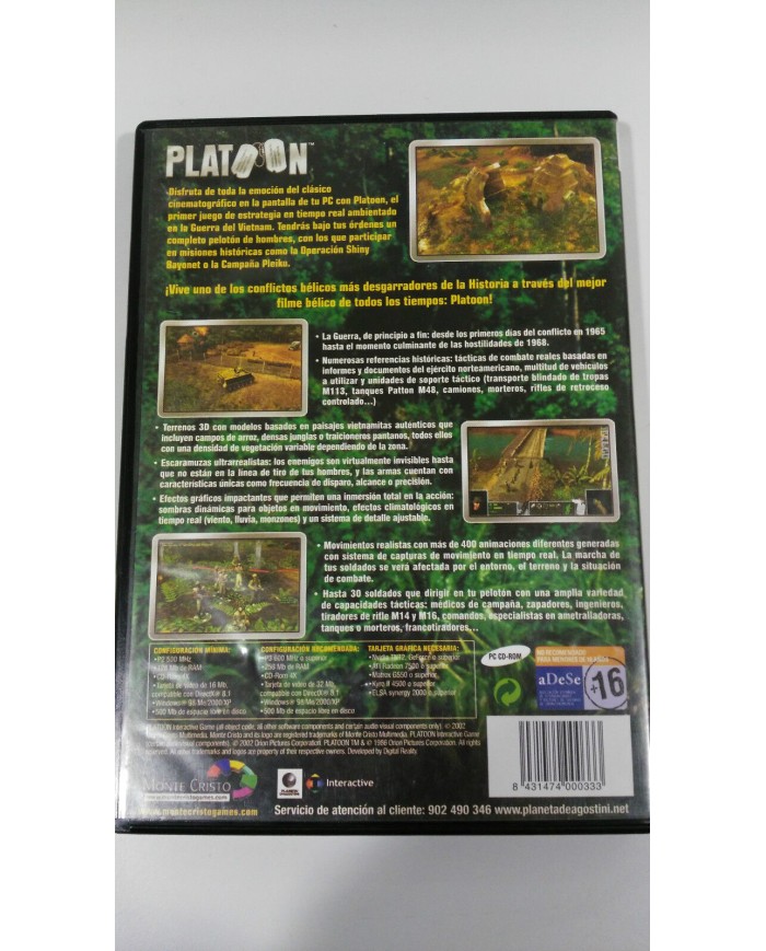 PLATOON JUEGO GAME PC CD ROM ESPAÑOL
