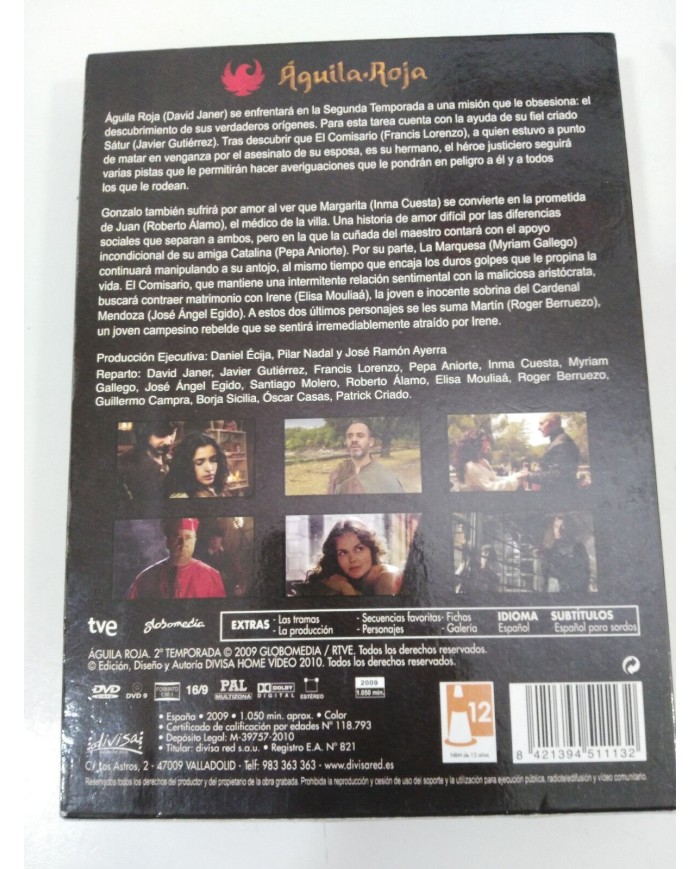 AGUILA ROJA SEGUNDA TEMPORADA 2 SERIE TV - 5 DVD + EXTRAS REGION 0 MULTIZONA 5T