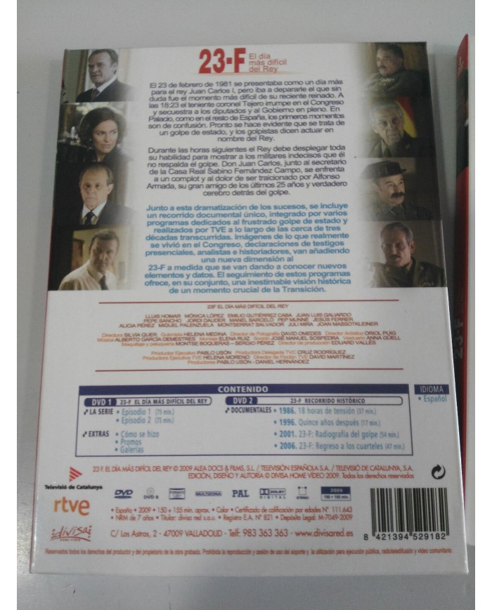 23-F EL DIA MAS LARGO DEL REY 2 X DVD SERIE TV COMPLETA LLUIS HOMAR QUER - 5T 23-F EL DIA MAS LARGO DEL REY 2 X DVD SERIE TV COMPLETA LLUIS HOMAR QUER - 5T