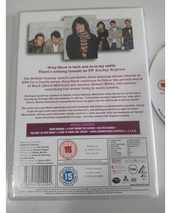 PEEP SHOW SERIES FOUR TV COMPLETE DVD + EXTRAS ENGLISH REGION 2 - AM