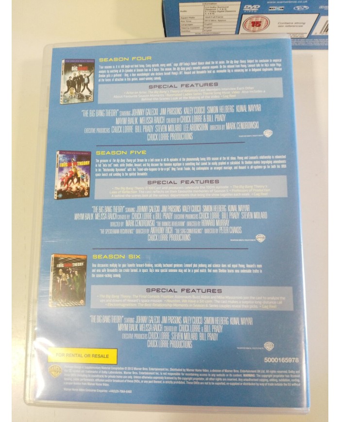 BIG BANG THEORY SEASONS 1-6 COMPLETE TV SERIE DVD REGION 2 - ENGLISH - 5T
