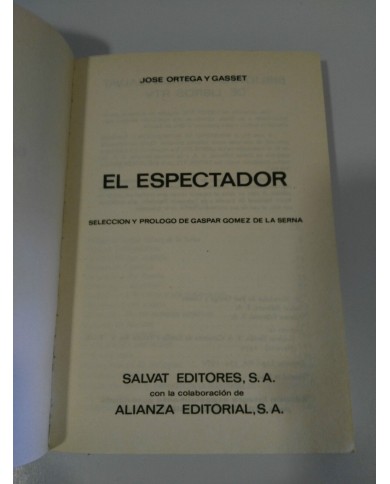 EL ESPECTADOR JOSE ORTEGA Y GASSET LIBRO 188 PAGS RTV 4 - 1970 SALVAT