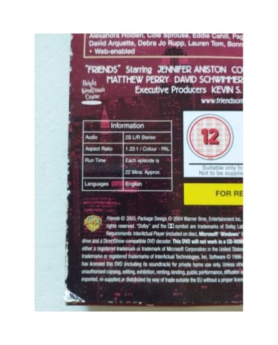 Friends Complete Tenth Series - 4 x DVD Ingles Region 2 Am