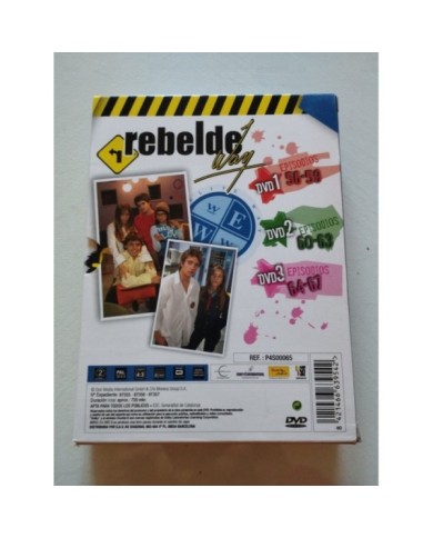 Rebelde Way La Serie Episodios 56-67 - 3 x DVD Español Region 2 3T Rebelde Way La Serie Episodios 56-67 - 3 x DVD Español Region 2 3T