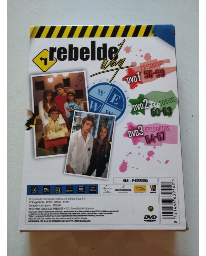Rebelde Way La Serie Episodios 56-67 - 3 x DVD Español Region 2 3T