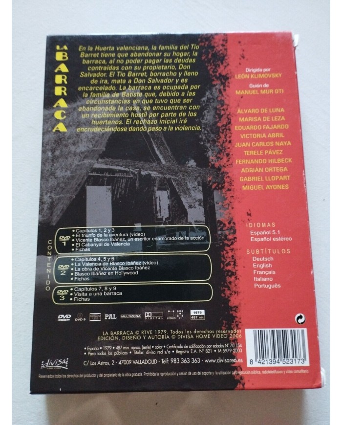 La Barraca Klimovsky Victoria Abril Serie TVE 3 x DVD Espa?ol Ingles Reg All Am