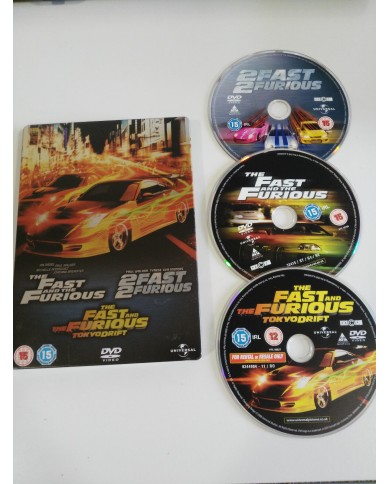 FAST AND FURIOUS + 2 FAST 2 FURIOUS + TOKYO DRIFT TRILOGY 3 X DVD STEELBOOK - AM