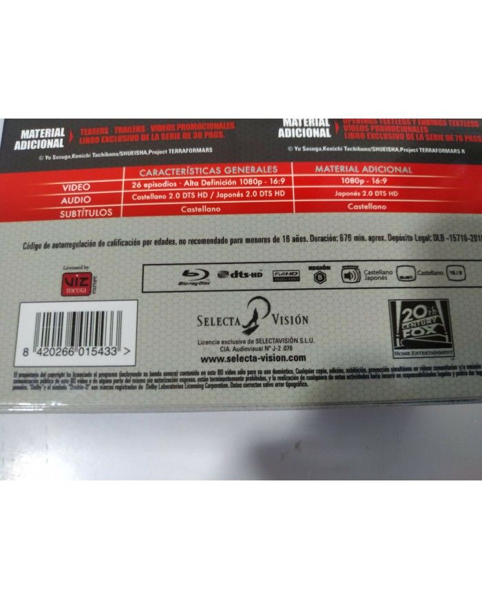 Terraformars + Terraformars Revenge Serie Completa 26 Episodios - 6 x Blu-Ray 3T