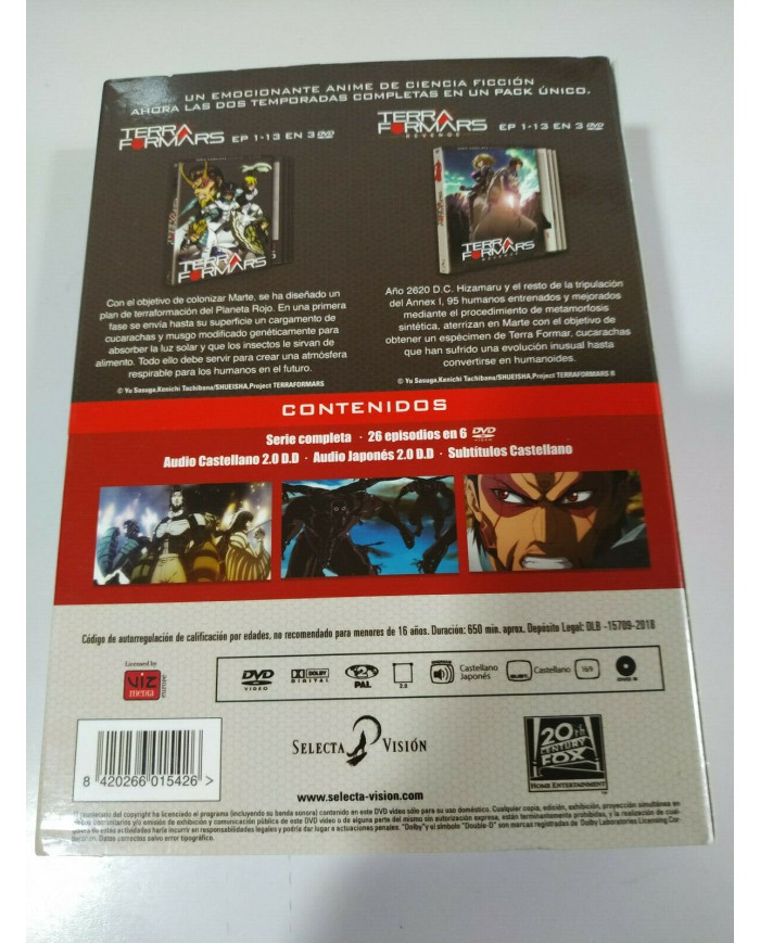 Terraformars + Terraformars Revenge Serie Completa 26 Episodios - 6 x DVD - AM