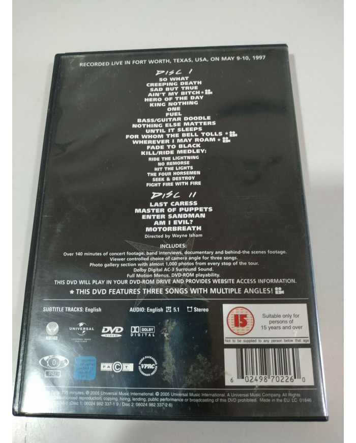 METALLICA - CUNNING STUNTS - 2 DVD - REGION 0  - 2005 - AM