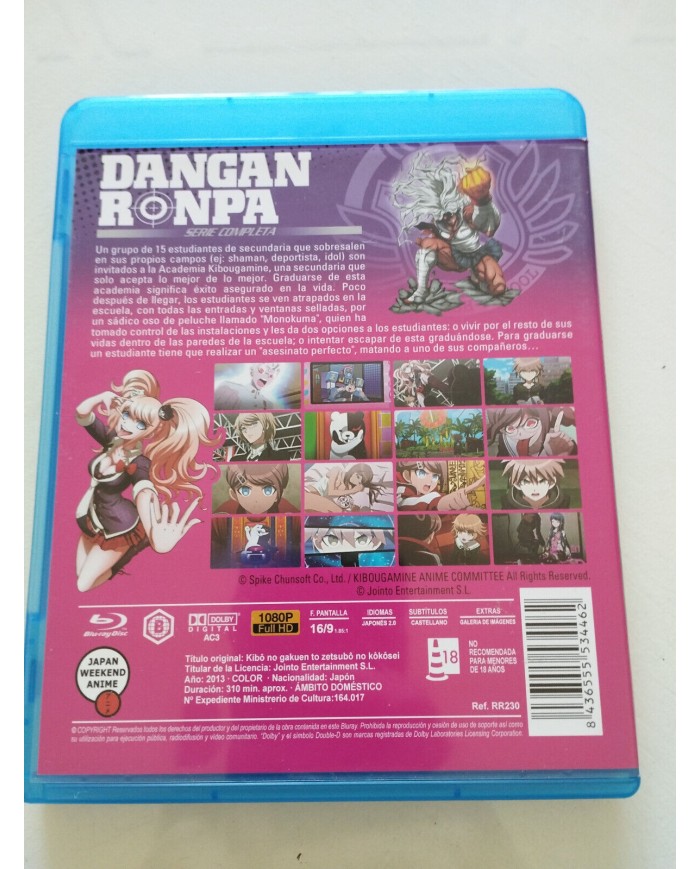 DanganRonpa Dangan Ronpa Serie Completa - Blu-Ray Japones Espa?ol Region B Am