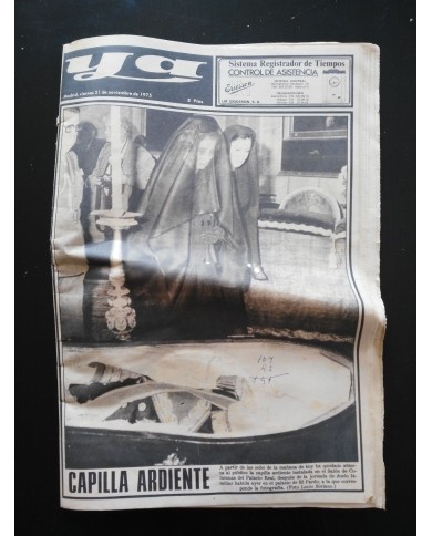 DIARIO YA 21 DE NOVIEMBRE DE 1975 FRANCO HA MUERTO PERIODICO HISTORICO UNICO!!! DIARIO YA 21 DE NOVIEMBRE DE 1975 FRANCO HA MUERTO PERIODICO HISTORICO UNICO!!!