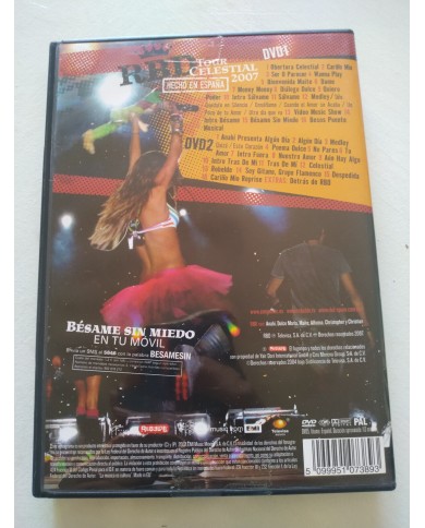 RBD Rebelde Tour Celestial 2007 Hecho en Espa?a - 2 x DVD Con Entrada Concierto RBD Rebelde Tour Celestial 2007 Hecho en Espa?a - 2 x DVD Con Entrada Concierto