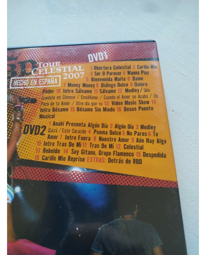RBD Rebelde Tour Celestial 2007 Hecho en Espa?a - 2 x DVD Con Entrada Concierto