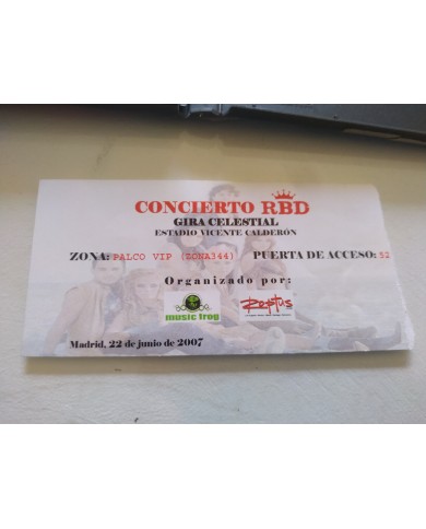 RBD Rebelde Tour Celestial 2007 Hecho en Espa?a - 2 x DVD Con Entrada Concierto RBD Rebelde Tour Celestial 2007 Hecho en Espa?a - 2 x DVD Con Entrada Concierto