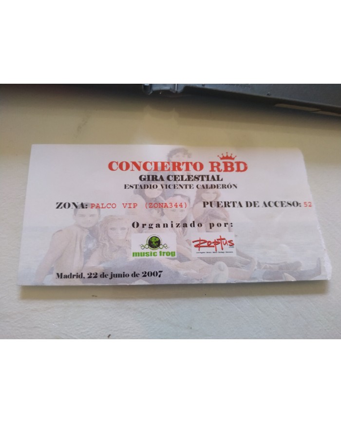 RBD Rebelde Tour Celestial 2007 Hecho en Espa?a - 2 x DVD Con Entrada Concierto