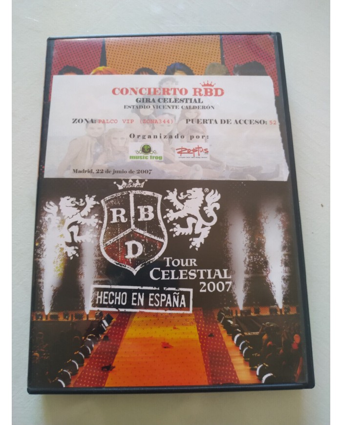 RBD Rebelde Tour Celestial 2007 Hecho en Espa?a - 2 x DVD Con Entrada Concierto