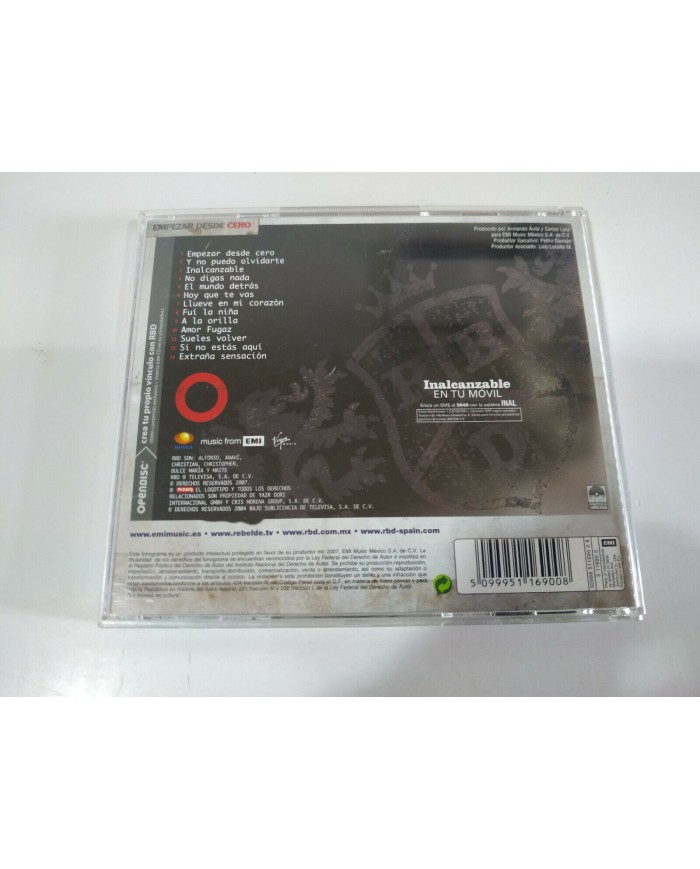 RBD REBELDE EMPEZAR DE CERO CD 13 tracks - EMI ANAHI DULCE - 3T