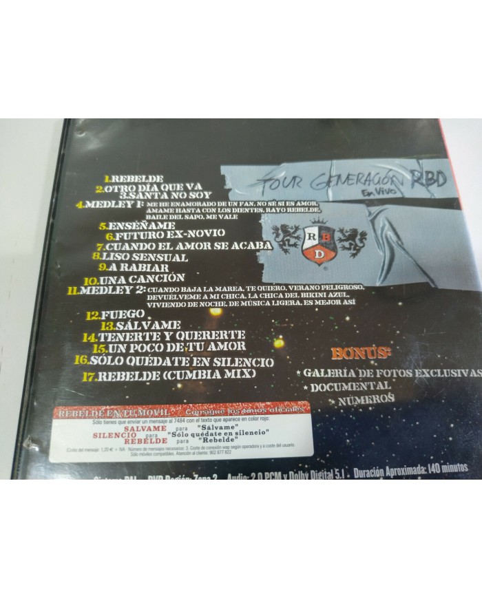 RBD REBELDE DVD TOUR GENERACION RBD EN VIVO ANAHI DULCE - AM