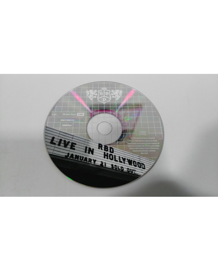 RBD REBELDE CD LIVE IN HOLLYWOOD SOLO EL CD SIN CAJA
