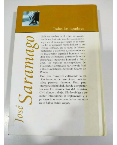 TODOS LOS NOMBRES JOSE SARAMAGO LIBRO TAPA DURA ALFAGUARA TODOS LOS NOMBRES JOSE SARAMAGO LIBRO TAPA DURA ALFAGUARA