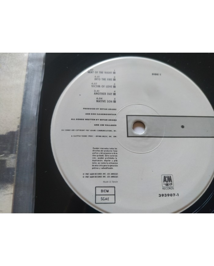 Bryan Adams Into the Fire A&M Records 1987 Spain Edition - 12" vinilo LP vg/vg