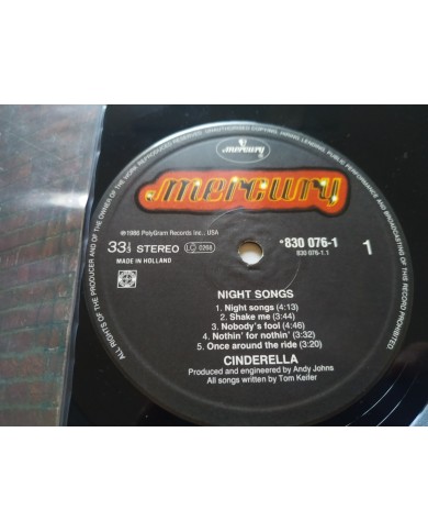 Cinderella Night Songs 830076-1 1986 First Press - LP Vinilo 12" VG/VG Mg Am