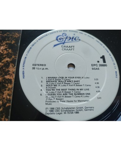 Craaft Craaft EPC 26880 Heavy Metal 1986 First Press - LP Vinilo 12" VG/VG Mg Am