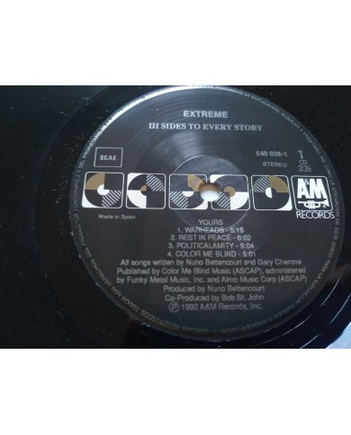 Extreme III Sides To Every Story 5400291 First Press - LP Vinilo 12" G+/VG Mg Am