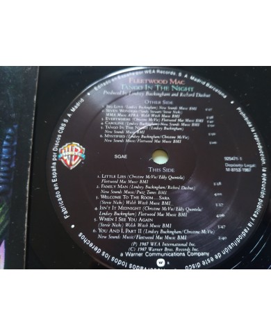Fleetwood Mac Tango In The Night 925471-1 1987 Warner LP Vinilo 12" VG/VG Mg Am