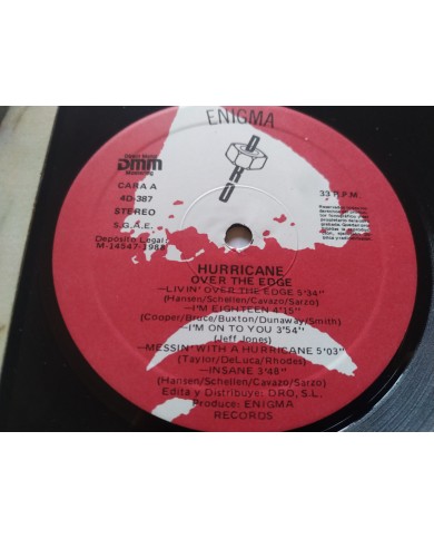 Hurricane Over The Edge 4D-387 1988 Enigma First Press LP Vinilo 12" VG/VG Mg