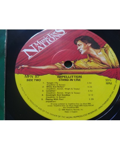Impelliteri Stand In Line MFN 87 1988 First Press LP Vinilo 12" VG/VG Mg Am