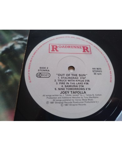 Joey Tafolla Out Of The Sun RR9573 1987 First Press LP Vinilo 12" VG/VG Mg