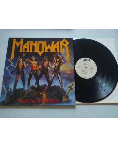 Manowar Fighting The World 790563-1 1987 First Press LP Vinilo 12" VG/VG Mg Am