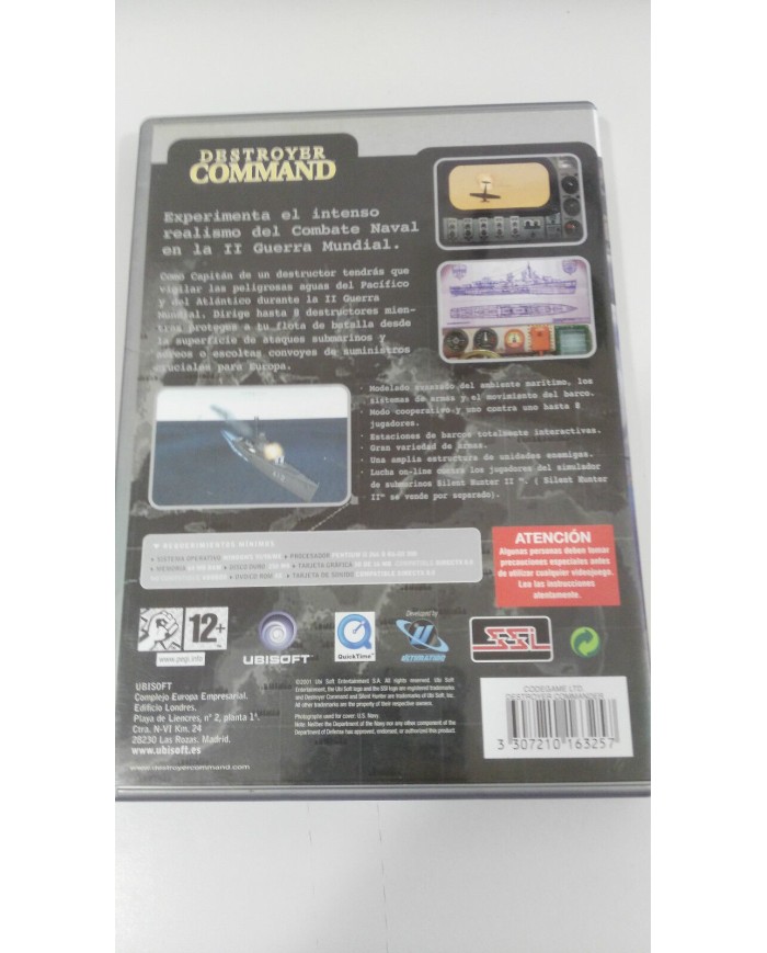 DESTROYER COMMAND WWII NAVAL COMBAT JUEGO PARA PC CD-ROM EN ESPAÑOL CODE GAME AM