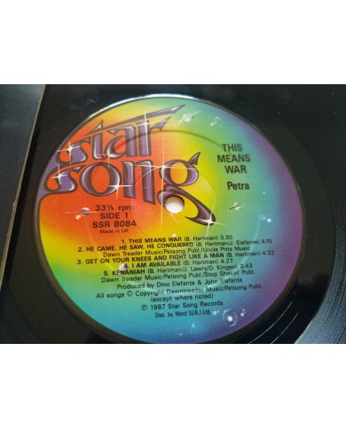 Petra This Means War SSR 8084 1987 First Press LP Vinilo 12" VG/VG Mg Am