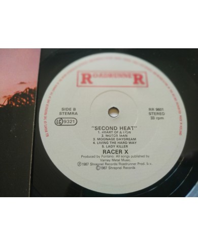 Racer X Second Heat Roadrunner 1987 Paul Gilbert - LP Vinilo 12" VG/VG - 3T