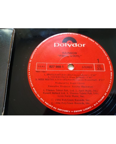 Rainbow Finyl Vinyl 827988-1 1986 First Press - LP Vinilo 12" VG/VG Mg Am