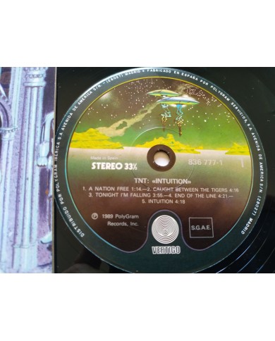 TNT Intuition 836777-1 1989 Polygram Spain First Press LP Vinilo 12" VG/VG Mg Am