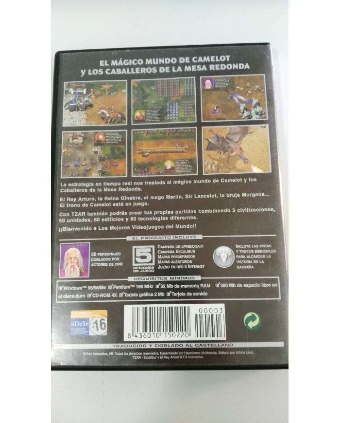 TZAR EXCALIBUR Y EL REY ARTURO JUEGO PC ESPAÑOL CD-ROM INFINITE LOOP MVM FX INTE