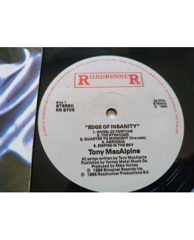 Tony Macalpine Edge Of Insanity RR9706 1986 First Press LP Vinilo 12" VG/VG Mg A