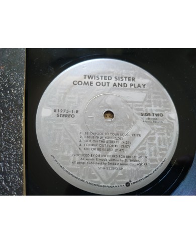 Twisted Sister Come Out And Play 81275-1 First Press - LP Vinilo 12" VG/VG Mg Am