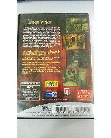 INQUISITION JUEGO PC ESPAÑOL 2 X CD-ROM MK INTERACTIVE MC2 INQUISITION JUEGO PC ESPAÑOL 2 X CD-ROM MK INTERACTIVE MC2