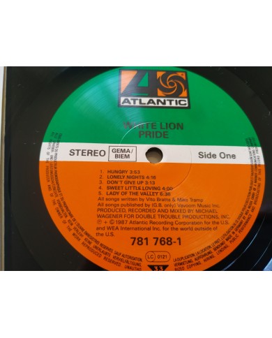 White Lion Pride 781768-1 1987 German First Press LP Vinilo 12" VG/VG Mg Am