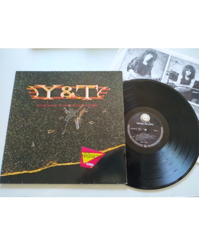 Y&T Contagious 924142-1 1987 German First Press - LP Vinilo 12" VG/VG Mg Am