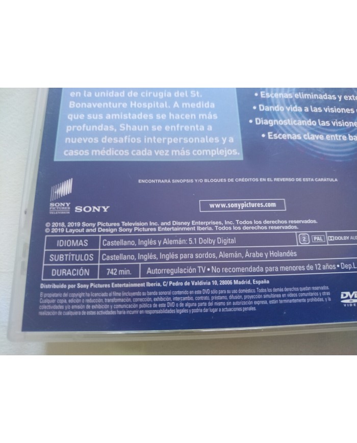 The Good Doctor Segunda Temporada 2 Completa - DVD Region 2 Espa?ol Ingles 3T The Good Doctor Segunda Temporada 2 Completa - DVD Region 2 Espa?ol Ingles 3T